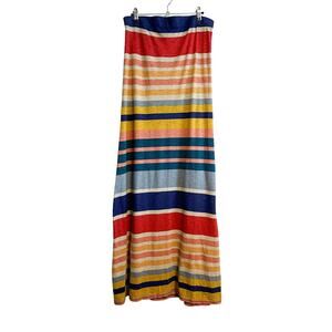Daily Practice Anthropologie Striped Tube Dress NWT Size S Colorful Maxi